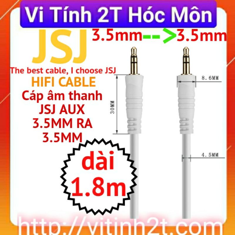 Dây loa 2 đầu 3.5mm li 1m8 JSJ - Cáp loa av 2 đầu 3.5mm li JSJ 1m8 JSJ - LỰA CHỌN HÀNG ĐẦU CỦA NGƯỜI YÊU NHẠC