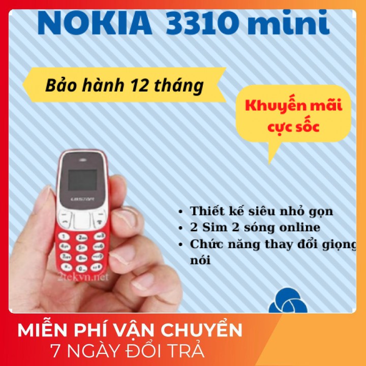 [Sốc] Điện thoại mini siêu nhỏ nokia 3310(bm10) có chức năng thay đổi giọng nói cực dễ thương-BH12 THÁNG