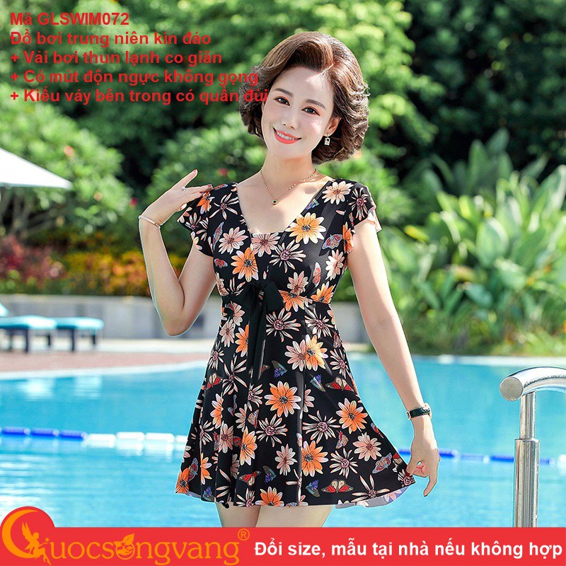 Đồ bơi trung niên chống gió big size váy đầm bơi nữ kín đáo GLSWIM072 Cuocsongvang | BigBuy360 - bigbuy360.vn