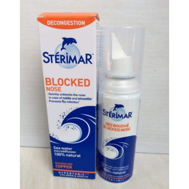 XỊT MŨI MUỐI BIỂN STERIMAR TRỊ NGHẸT MŨI 100ML
