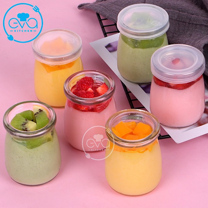 Hộp 12 Hũ Thuỷ Tinh Làm Sữa Chua Pudding Dáng Lùn 100 ML | BigBuy360 - bigbuy360.vn