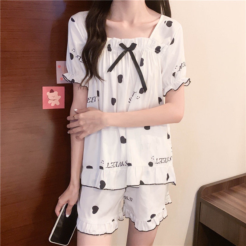 Bộ Đồ Ngủ In Họa Tiết Thời Trang Mùa Hè Cho Nữ
