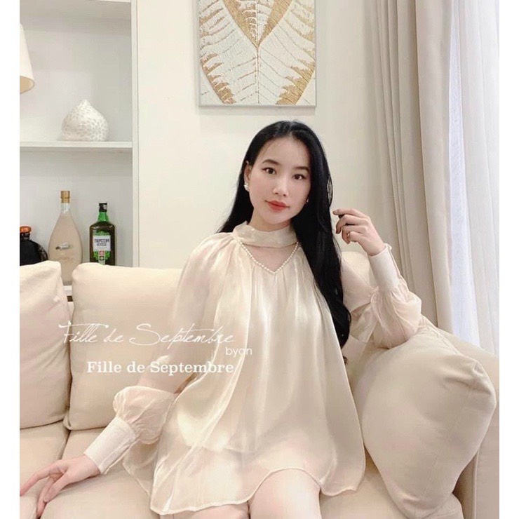 Áo Tơ Bánh Bèo Cổ Ngọc CEN FASHION