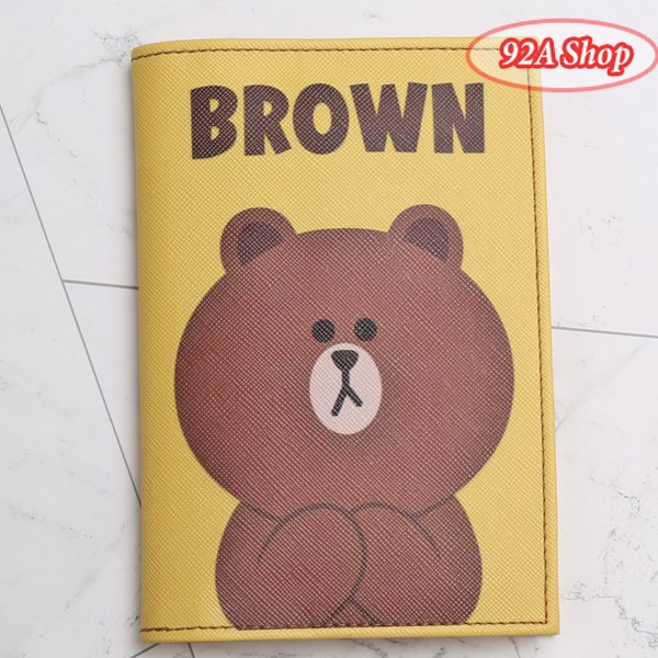 VỎ HỘ CHIẾU PASSPORT GẤU BROWN