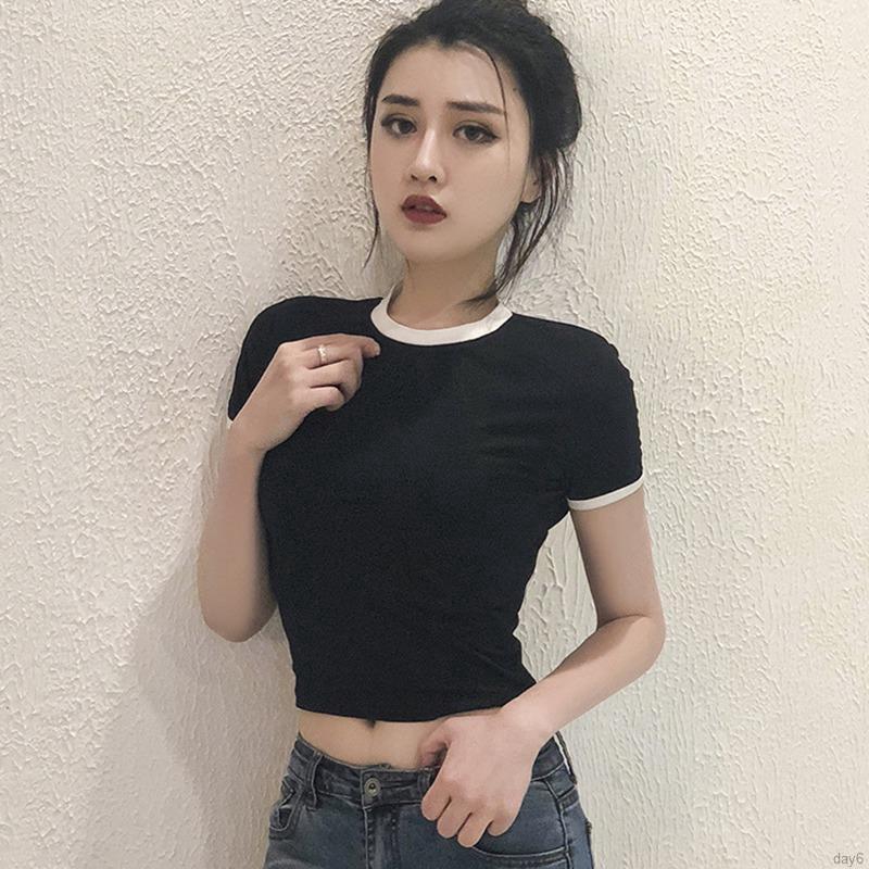Áo thun nữ tay ngắn dáng ôm phong cách Hàn Quốc