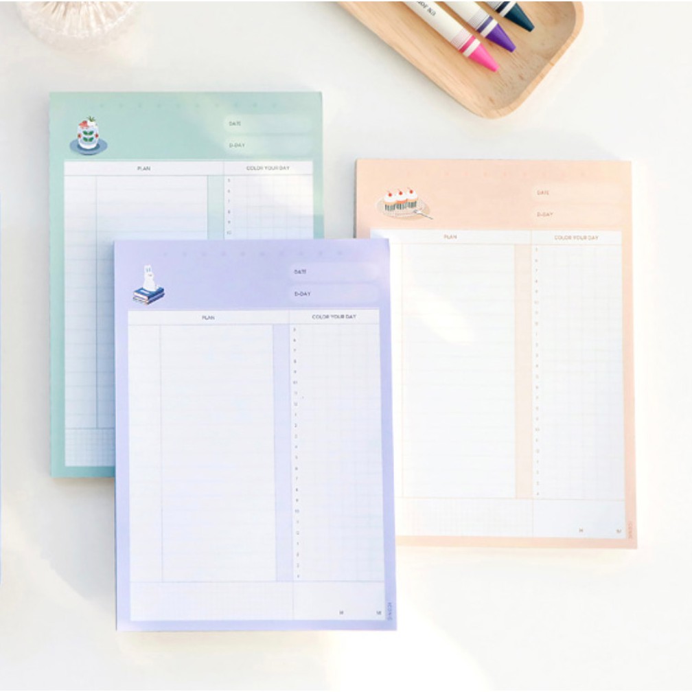 Giấy note/ Notepad ICONIC Haru study planner A5 - lên kế hoạch học tập hàng ngày [tabletop.]