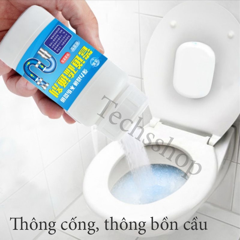 Bột Thông Tắc Bồn Cầu Cho Nhà Tắm - Thông Cống Bồn Rửa Tay Cho Nhà Bếp - Nạo Vét Cống Sàn Nắp Xanh 268gr