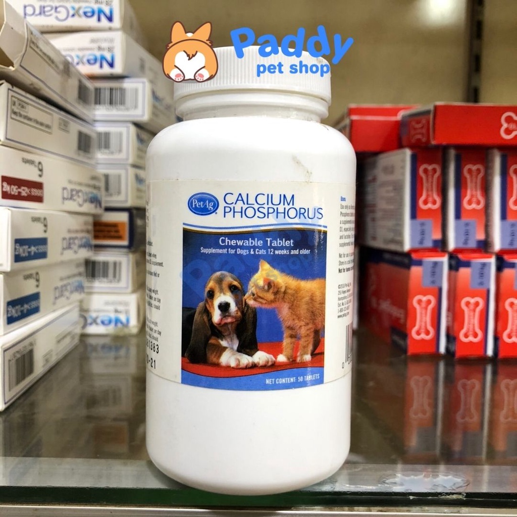 Viên Bổ Sung Canxi Cho Chó Mèo Phosphorus Calcium PetAG (Nhập khẩu Mỹ)