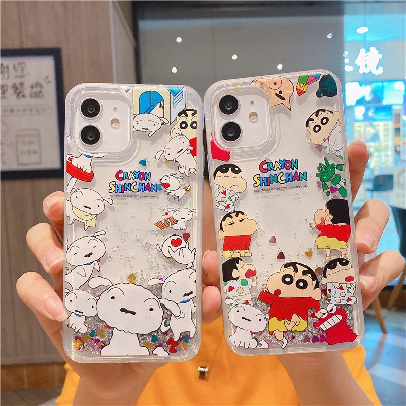 Doraemon Ốp Điện Thoại Mềm Nén Khí Chống Rơi Hình Cậu Bé Bút Chì Cho iPhone 13 12 11 Pro Max XS XR X 8 7 Plus + SE 2020