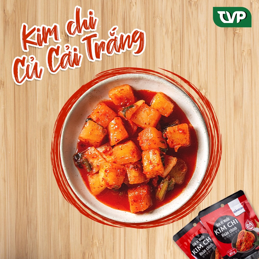 Gia vị muối kim chi hoàn chỉnh GUNGON 60g chuẩn vị Hàn Quốc làm được 700g kimchi