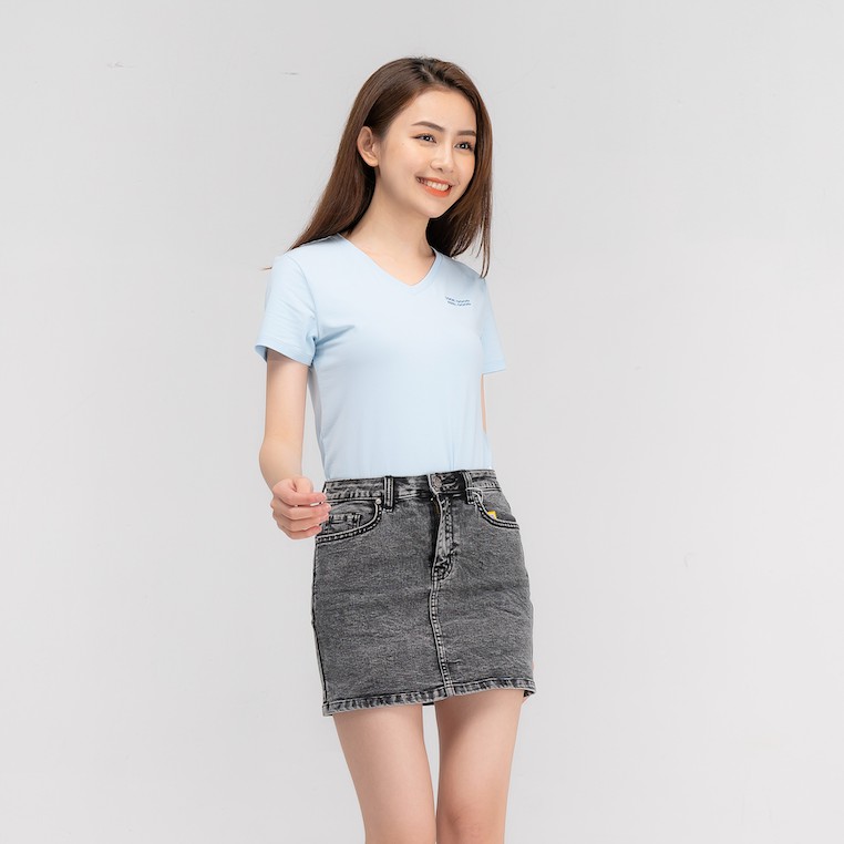 Áo phông nữ Yody cổ tim trẻ trung, tay ngắn chất thun mềm mịn thoáng mát PPN4138 | BigBuy360 - bigbuy360.vn