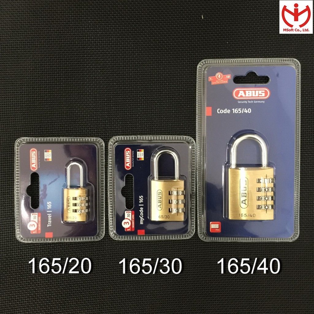 [Hỏa tốc HCM] Khóa số ABUS 165/30 thân đồng rộng 30mm khóa tủ cá nhân khóa hành lý - MSOFT