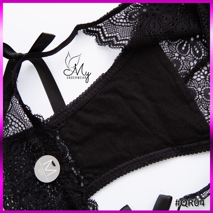quần lót nữ [ FREE SHIP 50K ]quần chíp nữ đồ lót ren 2 nơ sexy phối huy hiệu - QR04 | BigBuy360 - bigbuy360.vn