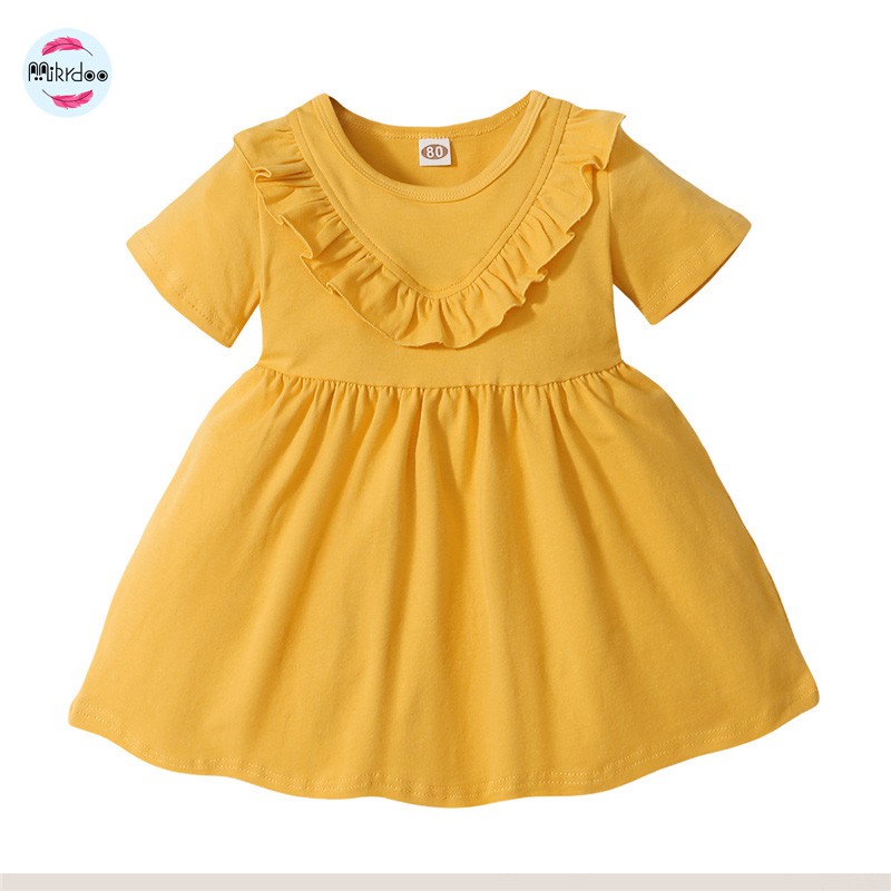 Đầm Mikrdoo cotton dự tiệc thời trang mùa hè dễ thương cho bé 0-2 tuổi