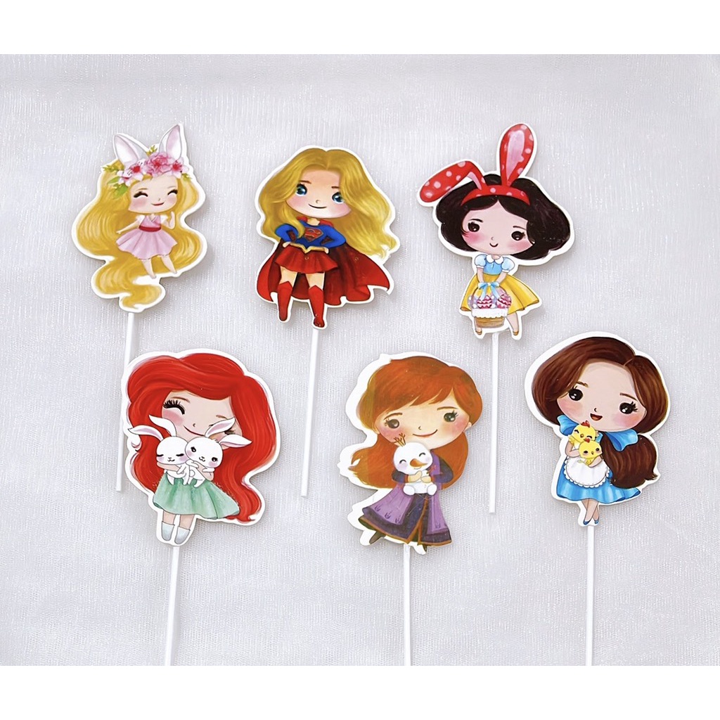 5 set cắm thẻ giấy 6 công chúa-Q6135