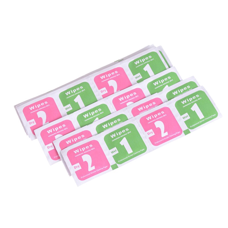 Bộ 2 món với khăn lau ướt và khô dùng để lau màn hình điện thoại / máy ảnh