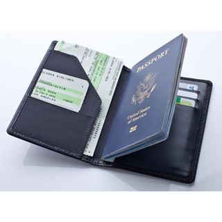 Ví đựng passport handmade da đen