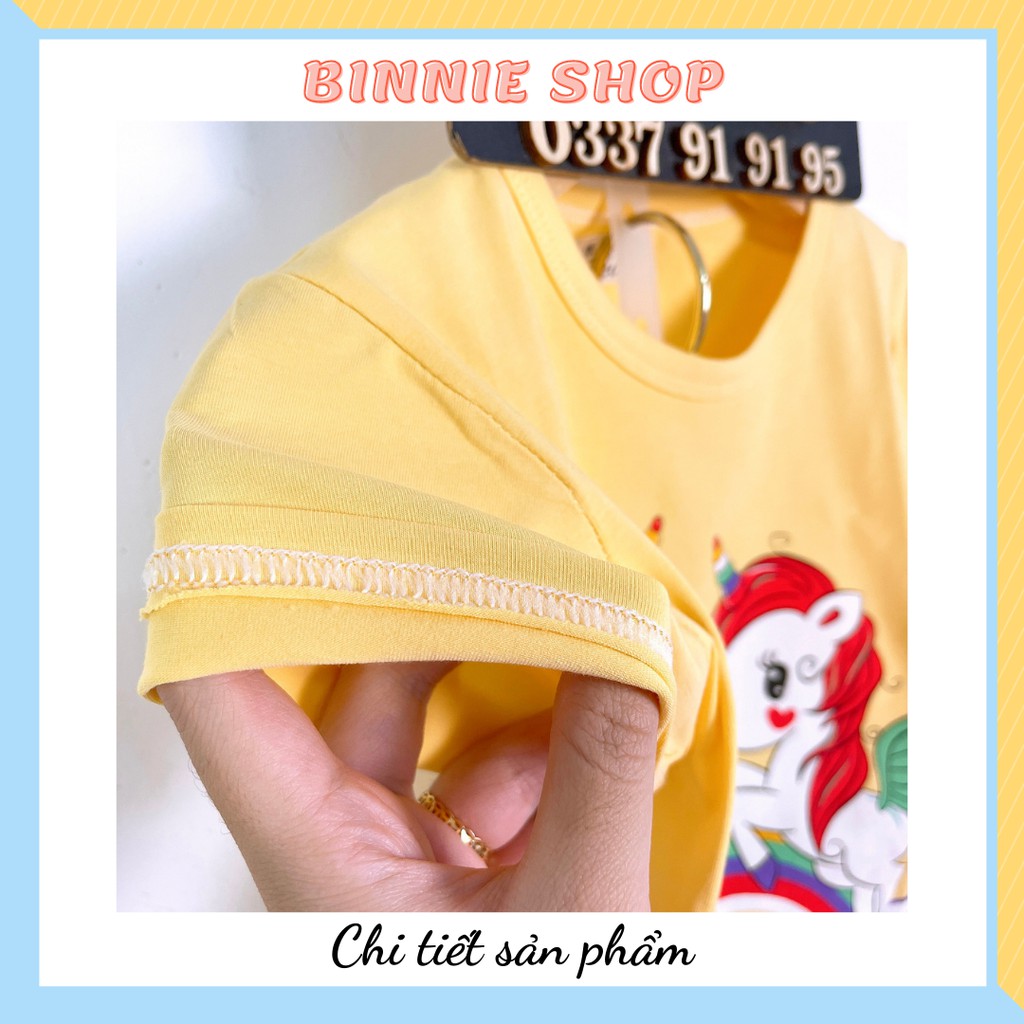 Đồ bộ bé gái BINNIE SHOP Bộ quần áo bé gái chất thun cotton quảng châu xuất hàn cho bé từ 16-24kg (3-6 tuổi) BGT4