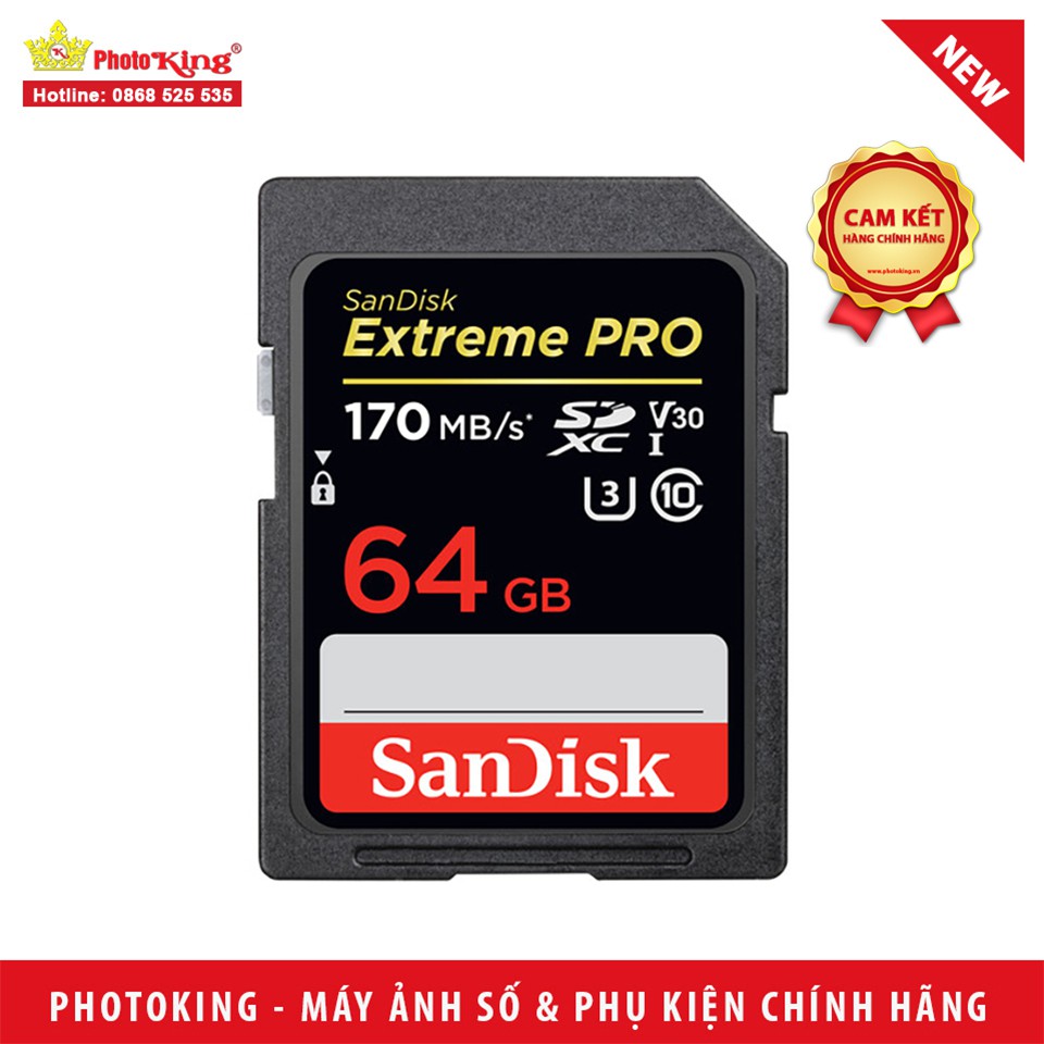 Thẻ nhớ SDXC Sandisk Extreme Pro 170MB/s 64GB (Chính hãng) | BigBuy360 - bigbuy360.vn