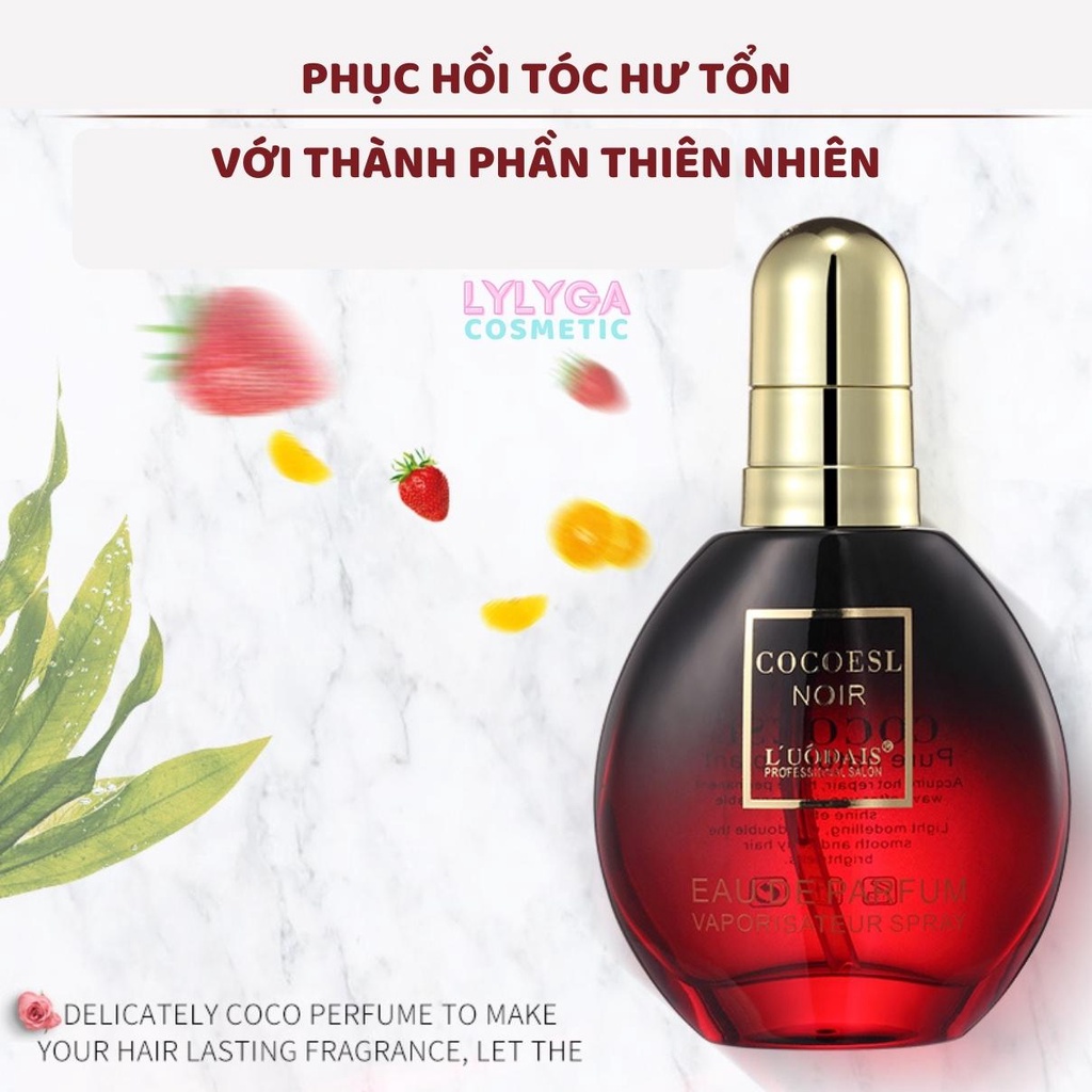 Tinh dầu dưỡng tóc L'UÔDAIS đỏ 80ml Cocoesl Noir Serum Phục hồi Tóc uốn nhuộm hư tổn khô xơ giữ nếp mượt tóc TD02