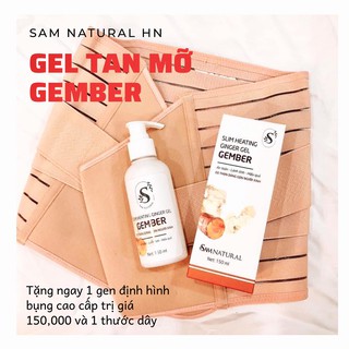 Gel Tan Mỡ Bụng Gừng Gember SAM NATURAL (Tặng kèm 1 Gen Định Hình Bụng Cao Cấp 150k)