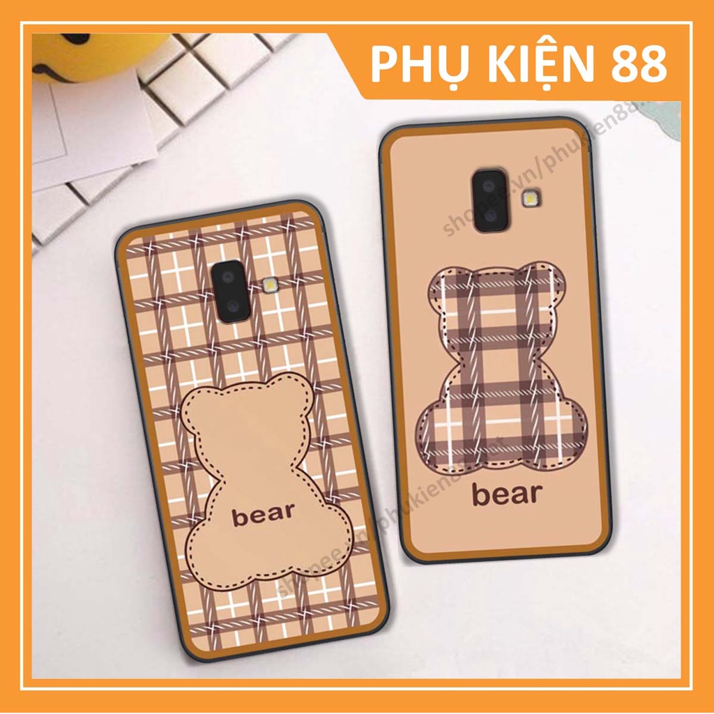 Ốp lưng Samsung J6 2018 / J6 Plus / J6+ ốp điện thoại LineBear, bé tóc xù, hoa siêu đẹp