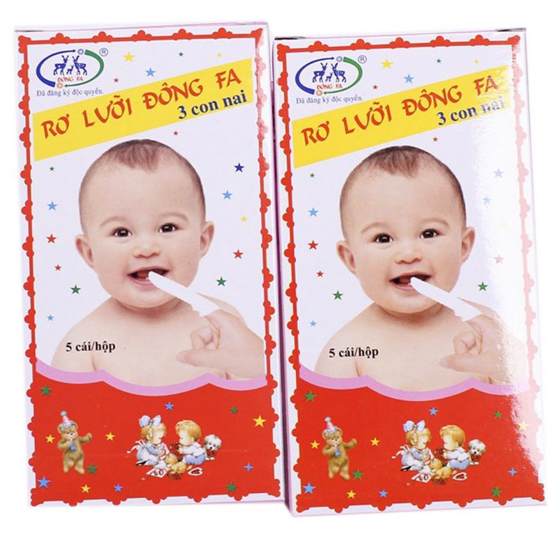 Rơ Lưỡi Đông Fa - Làm sạch lưỡi, răng miệng của bé (Hộp 5 Cái)