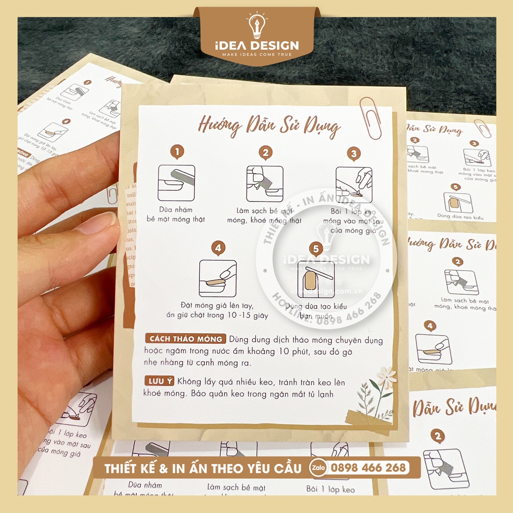 Tag Nailbox, Thẻ gắn móng tay chân, bìa nailbox giá rẻ mẫu VINTAGE cổ điển - Size 11x9cm - Giấy C300 - iDea Design
