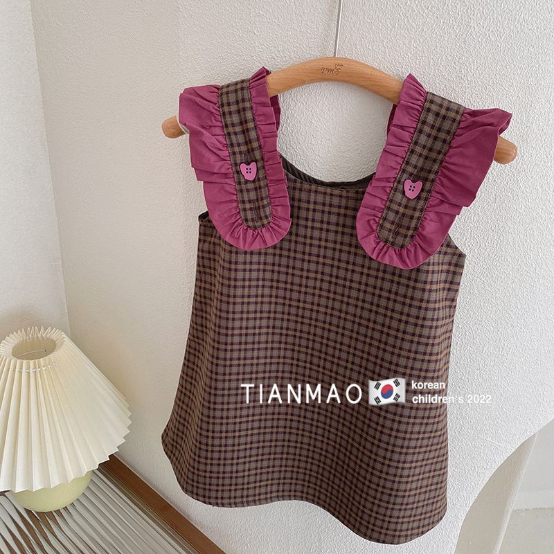 Set Đồ Mùa Thu 2 Món Gồm Áo Hai Dây Và Váy Phong Cách Hàn Quốc Hợp Thời Trang Cho Bé Gái