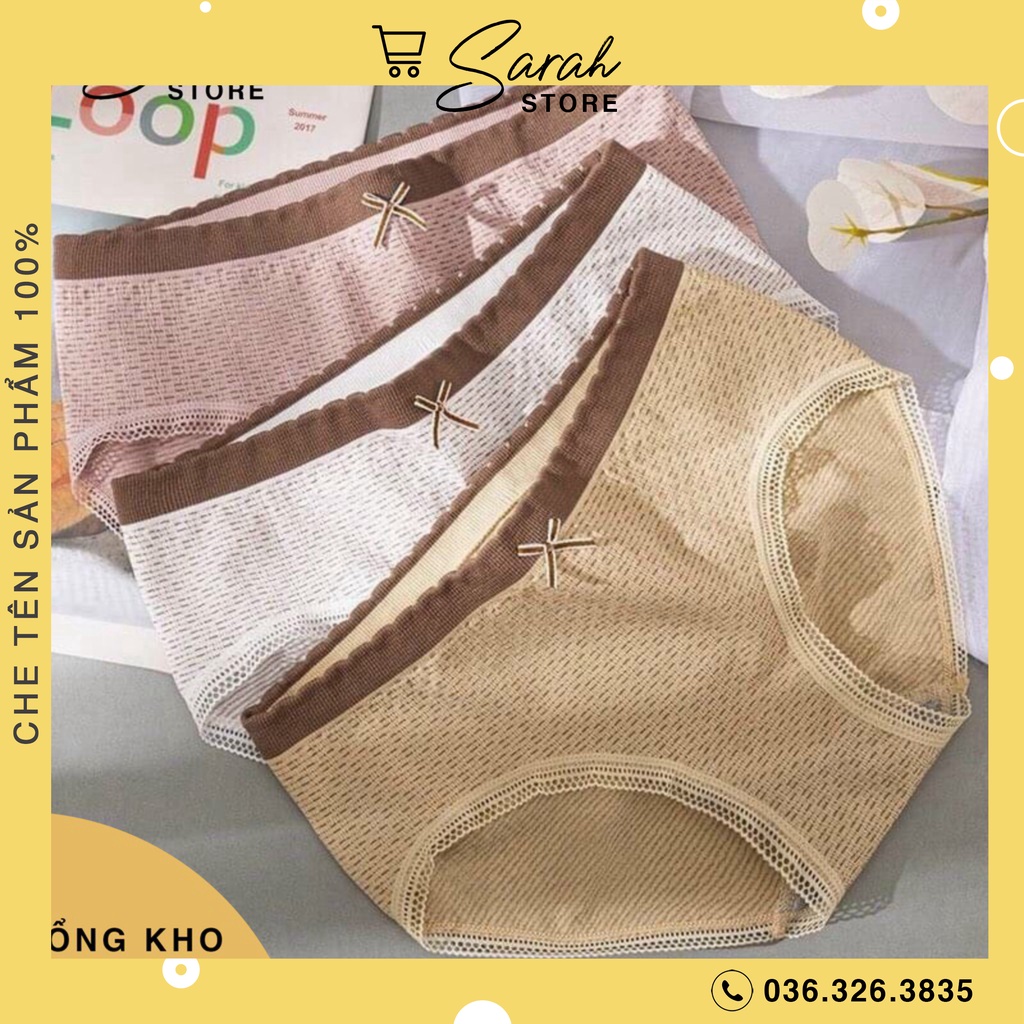 Quần Cotton Gân Viền Lưới Cạp Nơ Mã 3313
