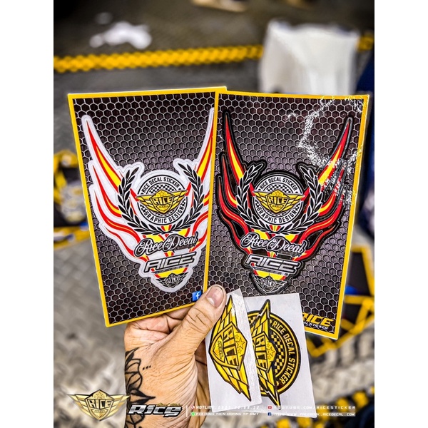 Tem dán dè Ricedecal®️ Mẫu lửa New dán mọi loại xe