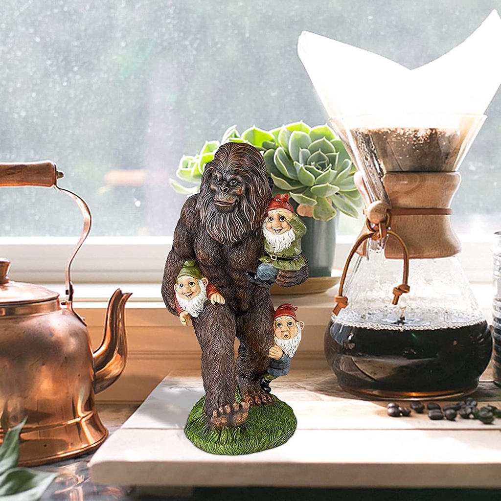 ❤LANSEL❤ Perfect Gift For Outdoor Lawn Resin Sculptures Bigfoot And Gnomes Figurine Garden Decor Weather-proof 5.9 Inch Yeti Dwarf Statue Ornament