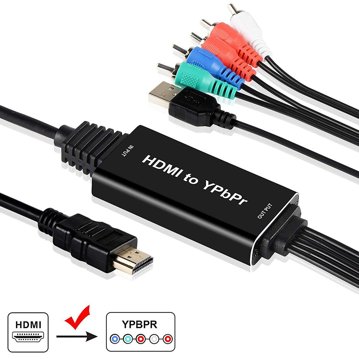 Bộ Chuyển Đổi Hdmi Sang Ypbpr 5rca Rgb Hỗ Trợ 1080p - Hdmi 1.8m