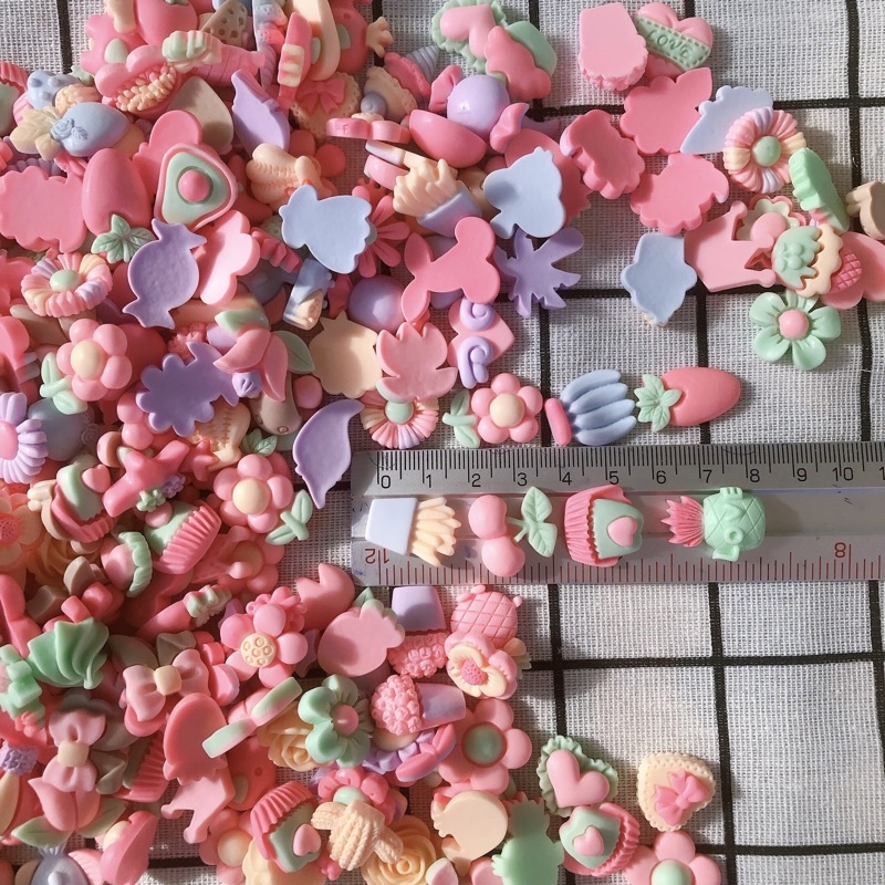 Combo 10 charm, phụ kiện dùng làm đồ thủ công trang trí kẹp tóc, khung hình, ốp điện thoại… nhiều mẫu xinh xắn CMK029