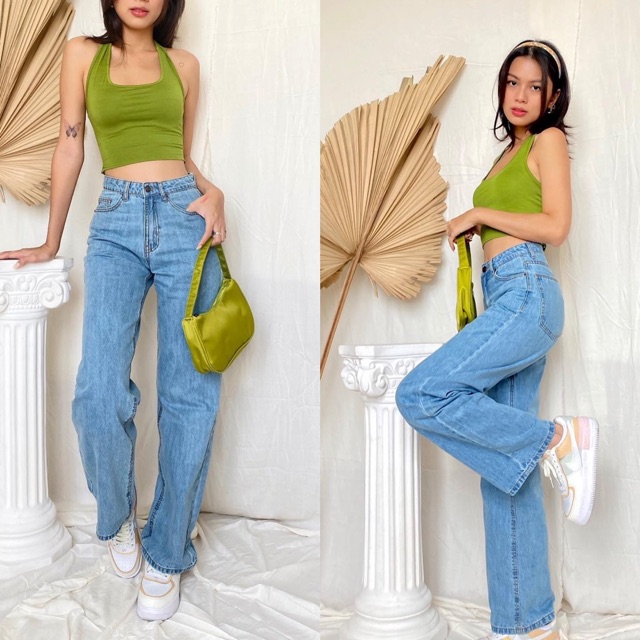 Quần Jean Culottes Ống Suông Dài Xuất Xịn Jean Cotton