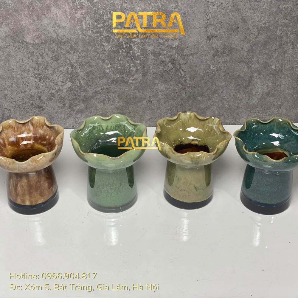 Ly Phật Thủ Men Hỏa Biến Gốm Sứ Cao Cấp Bát Tràng - Có Bảo Hành