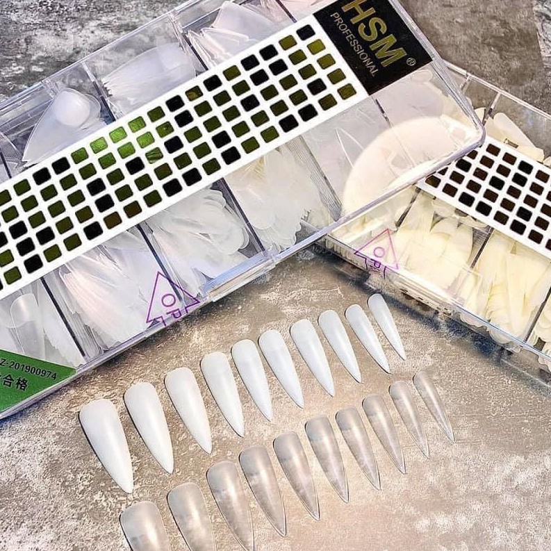 Móng úp nhám HSM các phom : thang , vuông , nhọn dài , nhon bầu