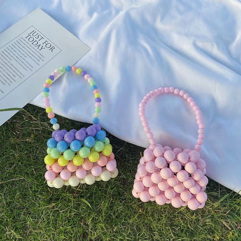 Túi xách tay đính hạt ngọc trai thời trang cho mẹ và bé