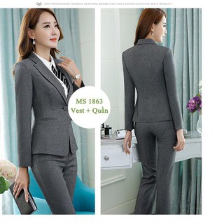 Set bộ Vest công sở 2 lớp Hàn Quốc