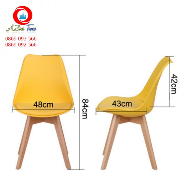 (EAMES - 02) Ghế EAMES mặt nệm (HÀNG XUẤT KHẨU 100%) Ghế sản xuất từ nhựa dẻo ABS - AZON Time