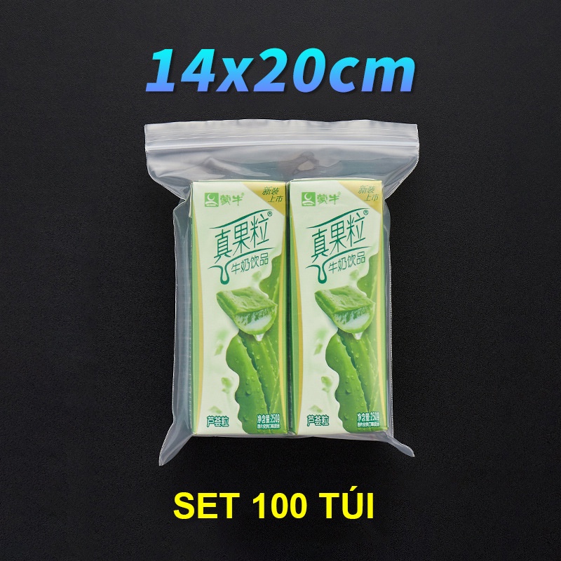 SET 100 Túi Zip Loại 1 Dầy Giá Rẻ - Chất Liệu PE An Toàn - Độ dày 6.5 zdem