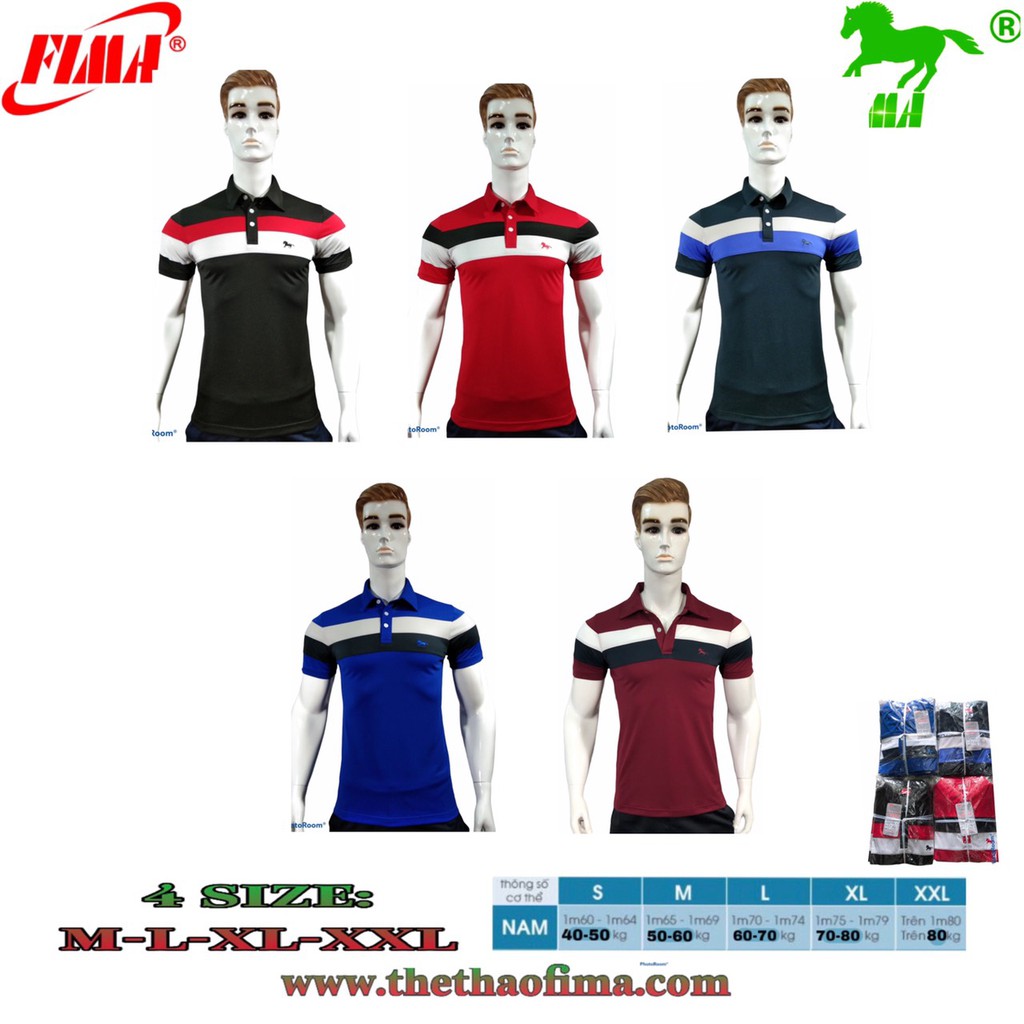 - Áo Thun Nam Thể Thao FIMA FS001, Chất Thun Lạnh, Mát mịn, Co Giãn và thấm hút mùi hôi tốt, Logo CON NGỰA