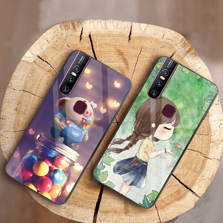Ốp Lưng VIVO V15  mặt kính cường lực cao cấp