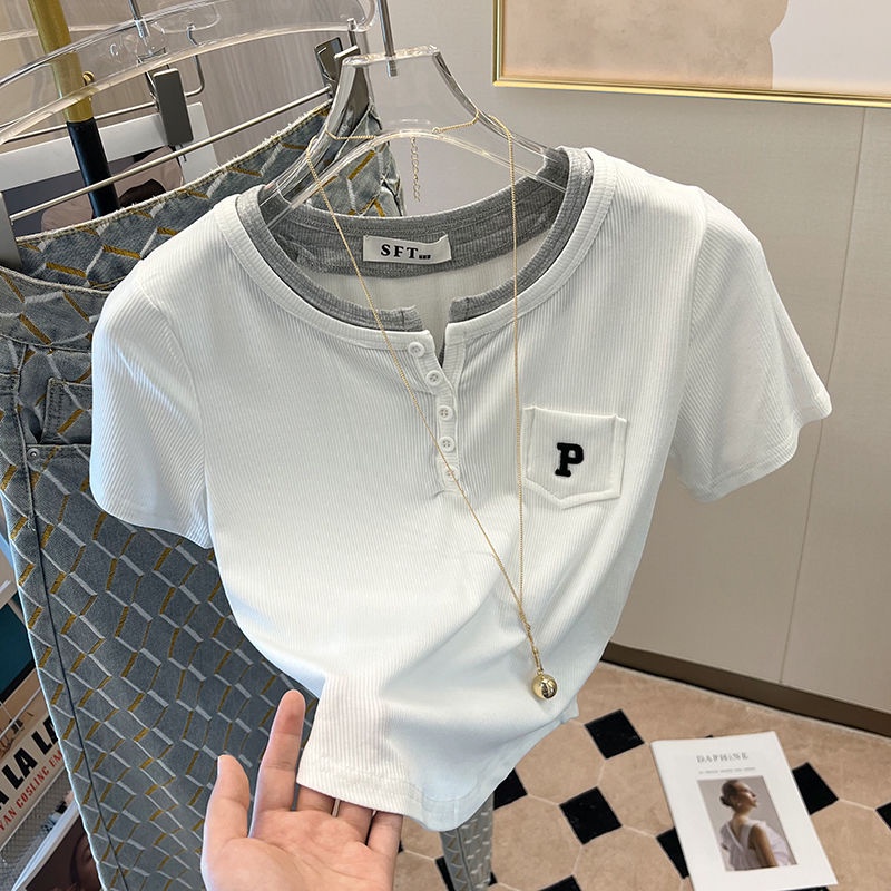 Áo Thun Tay Ngắn Dáng Ôm Phong Cách Thời Trang Dành Cho Nữ