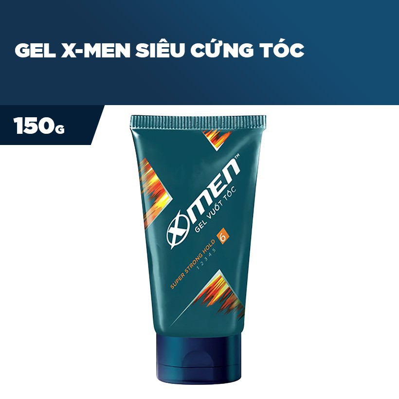 X Men -   Gel vuốt tóc X-men Siêu cứng tóc 150g - Super Strong Hold Đại Lí Sỉ