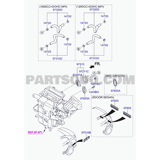 Tuy ô giàn sưởi i10 grand 97311B4000 / 97312B4000 xịn chính hãng