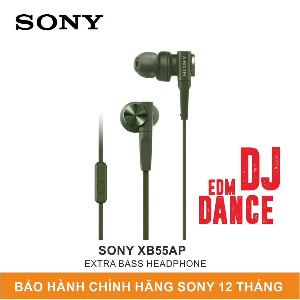 Tai Nghe Nhét Tai Có Mic SONY EXTRA BASS XB55AP - Âm Bass SIêu Mạnh - Hãng Phân Phối Chính Thức