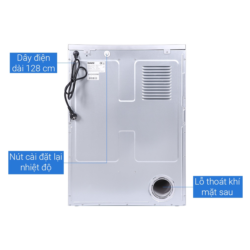 Máy sấy thông hơi Galanz 7 Kg DV-70T5C(S)