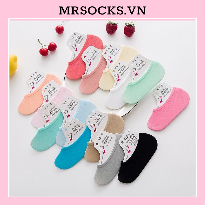 Tất vớ lười búp bê SET 5 ĐÔI dưới mắt cá chân có silicon chống tuột gót cotton kháng khuẩn MRSOCKS VL014