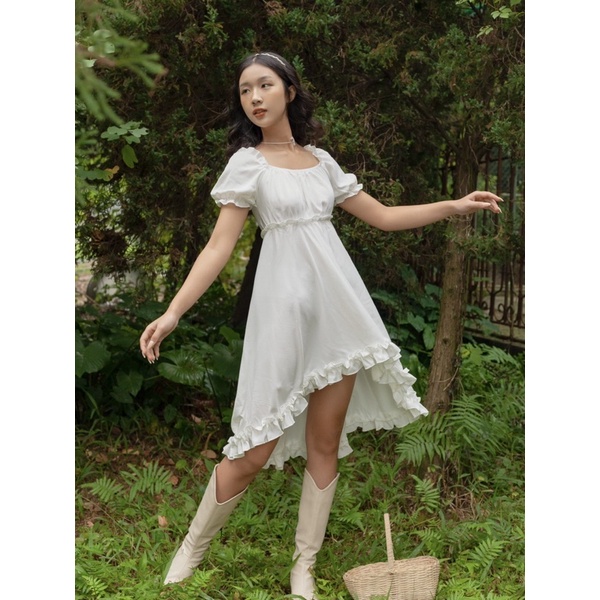 Váy Nữ Lizzy Dress Thiết Kế Cotton Hớt Trước CaoCaobycaochen 2 Màu Đen Trắng Có Bigsize